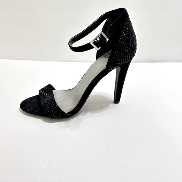 My Delicious Shoes - My Delicious Women’s ankle strap open toe stiletto heel black size 8